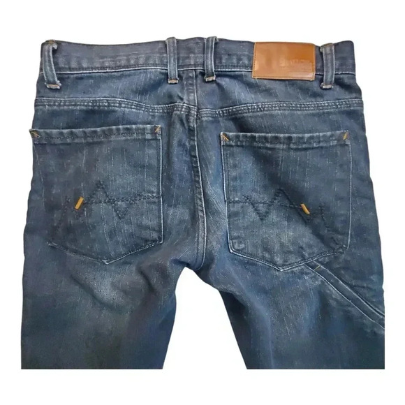 Vintage JNCO 85 Men 30x30 Crown Brand Blue Jeans Straight Leg Embroidered Pocket - Picture 15 of 16